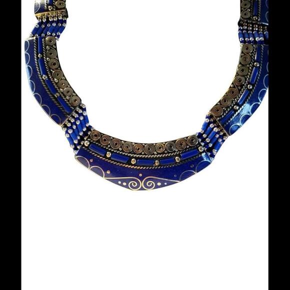New Handmade Tibetan Necklace - Blue Lapis and Tibetan Silver - Picture 9 of 9
